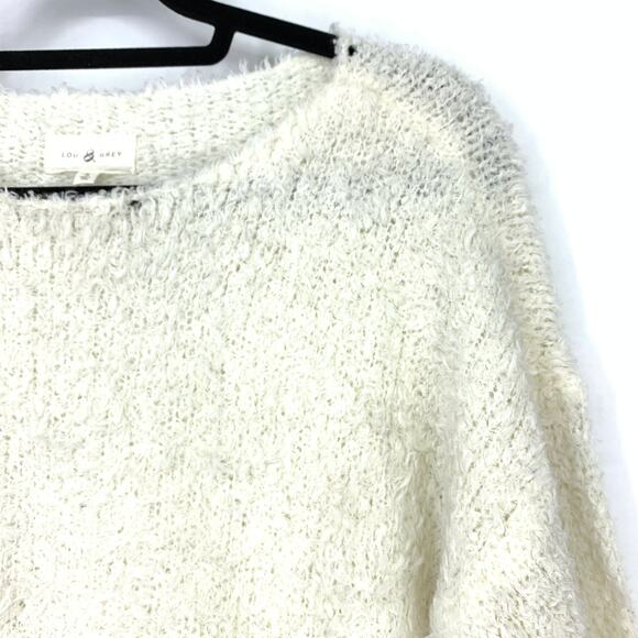 LOU & GREY Sweater Women's Size S Crewneck Pullover Fuzzy Long Sleeve Cream - Picture 3 of 6